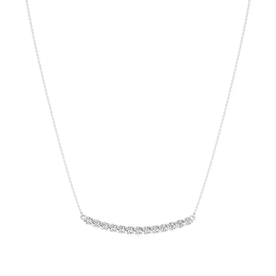 Noor | Classic Round Lab Grown Diamond Bar Necklace - Nivara