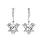 Flora | Pear & Round Lab-Grown Diamond Lotus Earrings - Nivara