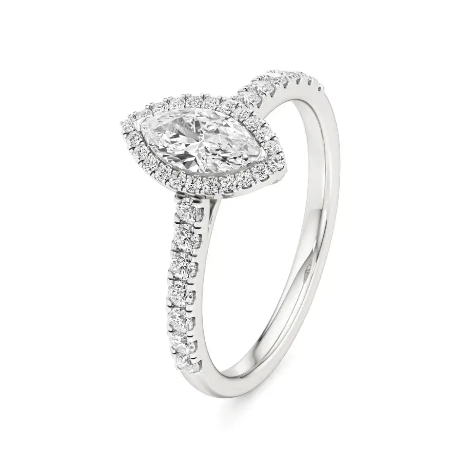Mira | Round & Marquise Lab-Grown Diamond Halo Ring - Nivara