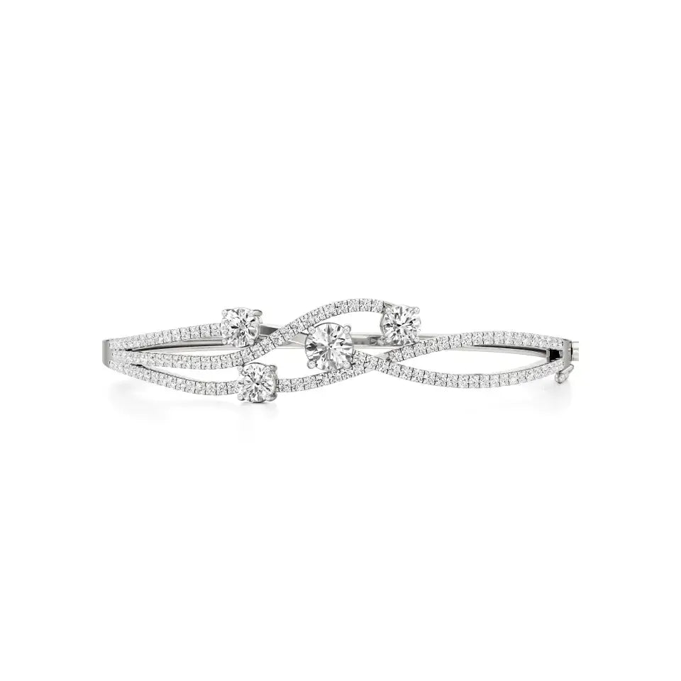 Celestia | Elegant Round Lab Grown Diamonds Bangle - Nivara
