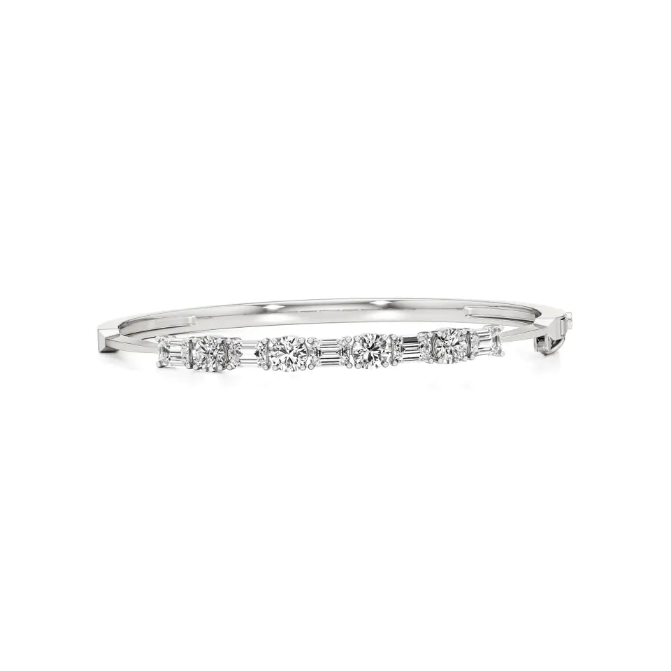 Anek | Elegant Multi-Shape Lab Grown Diamonds Oval Bangle