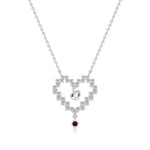 Sneh | Ruby & Lab Grown Diamonds Pixel Heart Pendant - Nivara