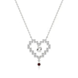 Sneh | Ruby & Lab Grown Diamonds Pixel Heart Pendant - Nivara