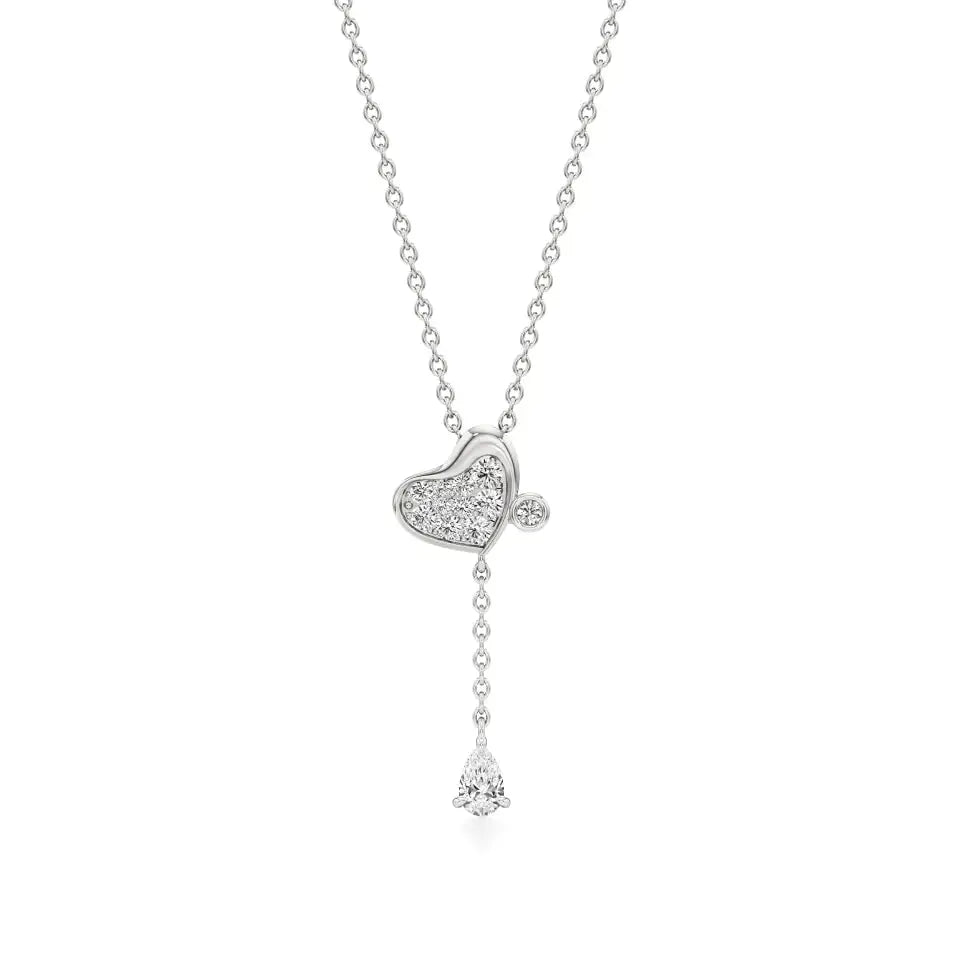 Sneh | Pear & Round Lab Grown Diamonds Tear Drop Pendant - Nivara