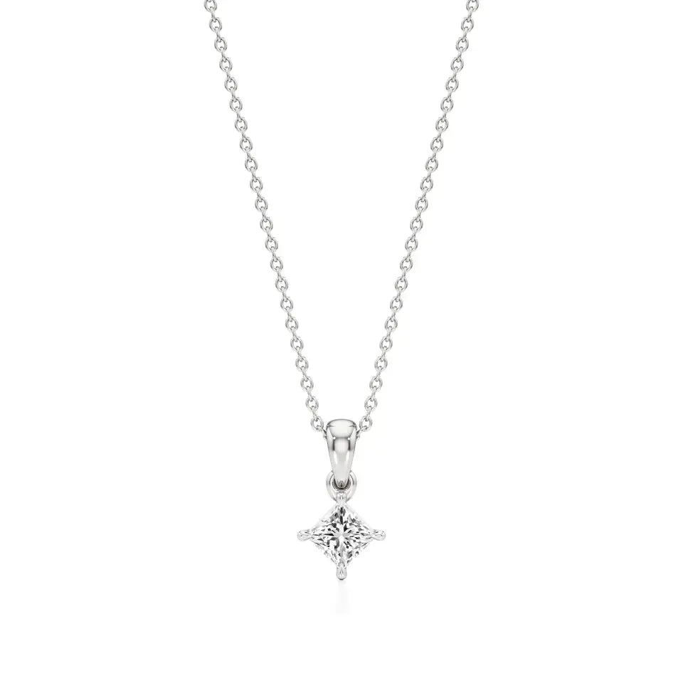 Thea | Princess-Cut Solitaire Lab Grown Diamond Pendant - Nivara