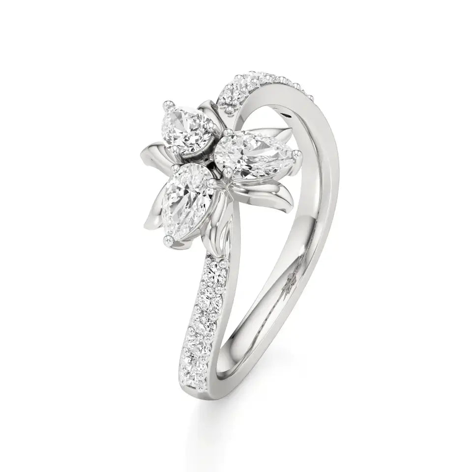 Flora | Round & Pear Lab-Grown Diamond Ring - Nivara