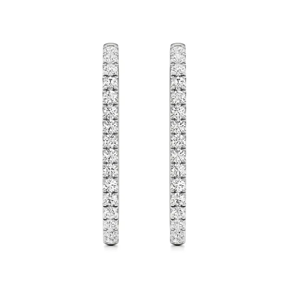 Mode | Round Lab-Grown Diamond Sleek Hoop Earrings - Nivara