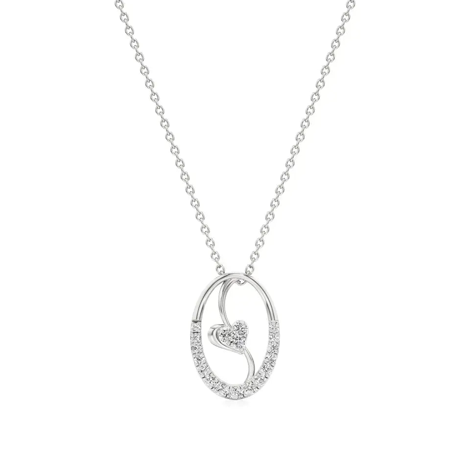 Sneh | Round Lab Grown Diamonds Heart Motif Pendant - Nivara