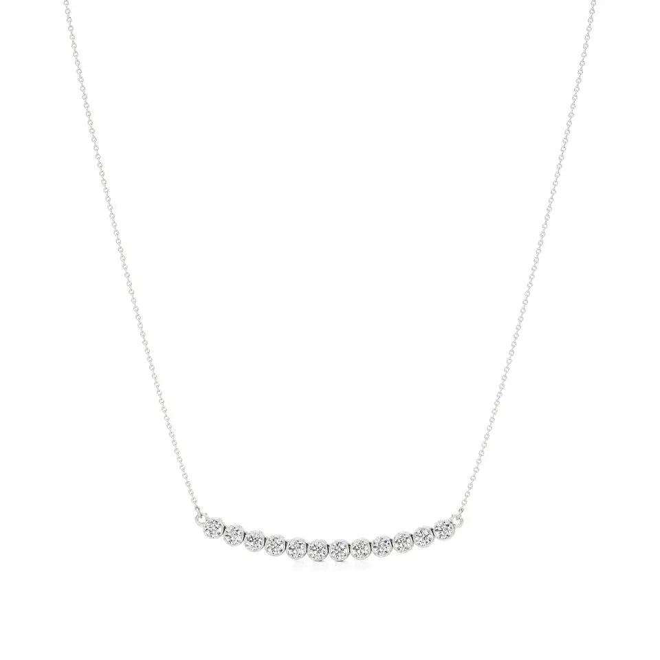 Noor | Round Lab Grown Diamonds Bar Necklace - Nivara