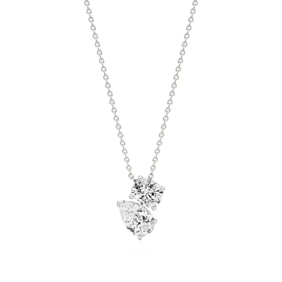 Toi et Moi | Pear & Oval Lab Grown Diamonds Pendant - Nivara