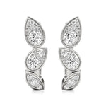 Vanya | Round Lab-Grown Diamonds Leaf Designed Hoopds - Nivara