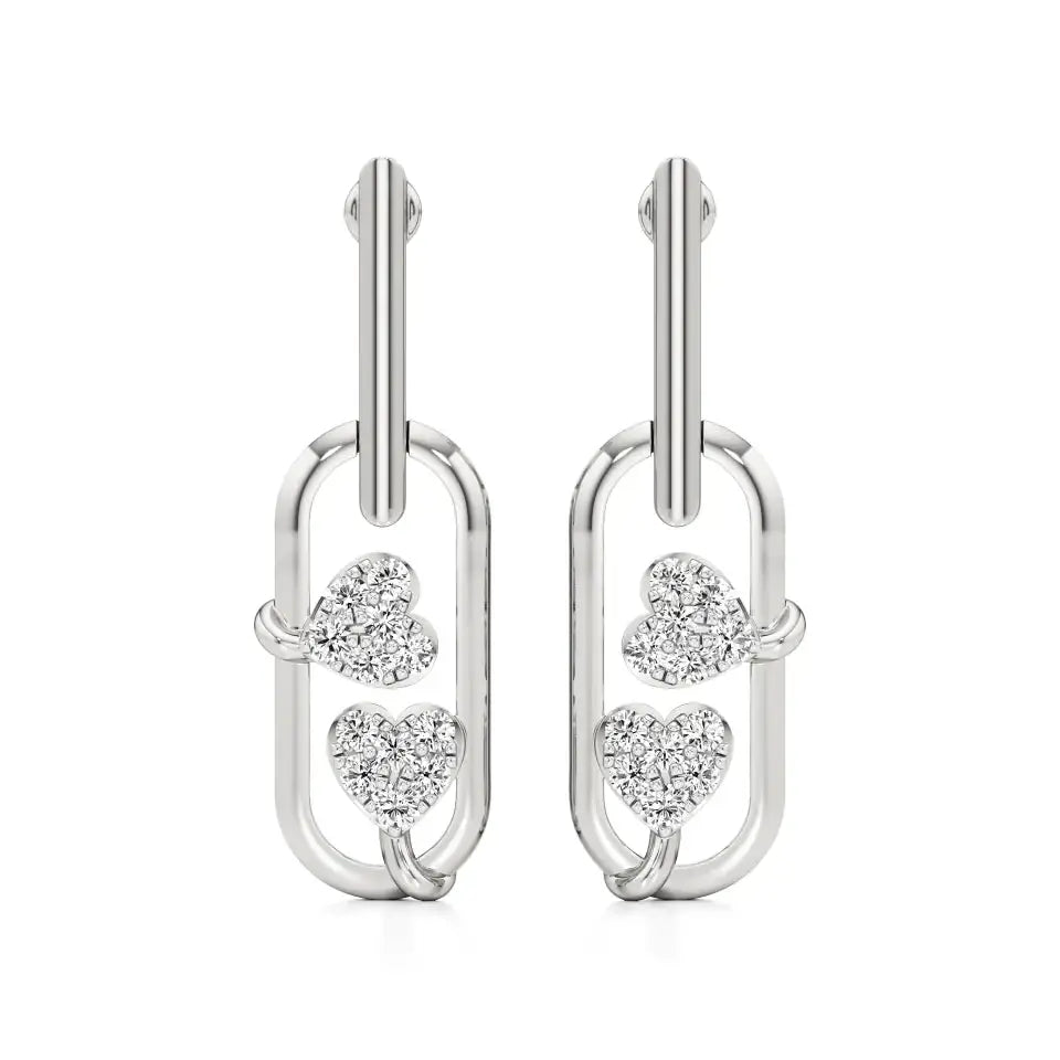 Sneh | Round Lab-Grown Diamonds Clustered Drop Earrings - Nivara