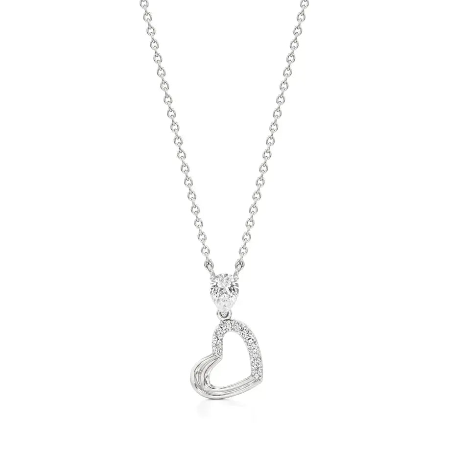 Sneh | Elegant Pear & Round Lab Grown Diamonds Pendant - Nivara