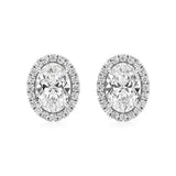Mira | Oval-Cut Solitaire Lab-Grown Diamond with Halo Studs - Nivara