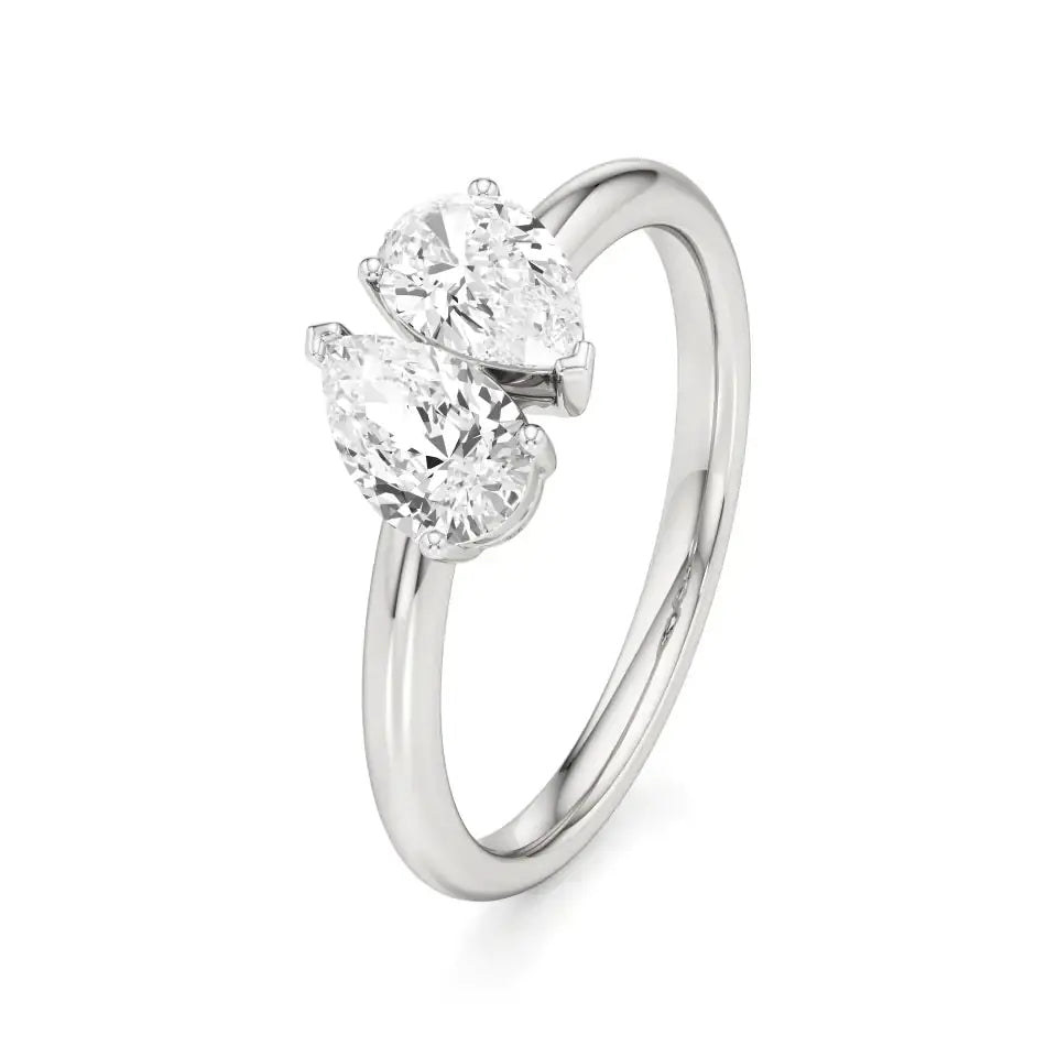 Toi et Moi | Pear Lab-Grown Diamond Ring - Nivara