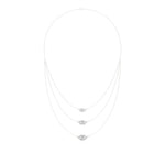 Elara | Marquise & Round Lab Grown Diamonds Halo Triple Layered Necklace - Nivara