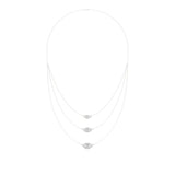 Elara | Marquise & Round Lab Grown Diamonds Halo Triple Layered Necklace - Nivara