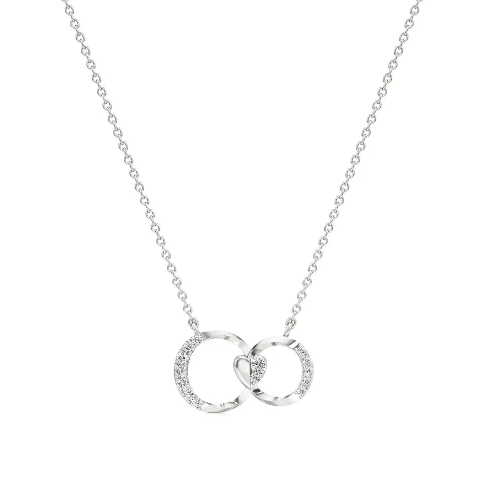 Sneh | Round Lab Grown Diamonds Loop Heart Pendant - Nivara