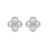 Flora | Round Lab-Grown Diamonds Quatrefoil Studs - Nivara