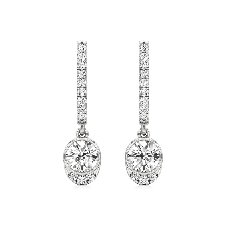 Amaya | Round Lab-Grown Diamond Dangle Earrings