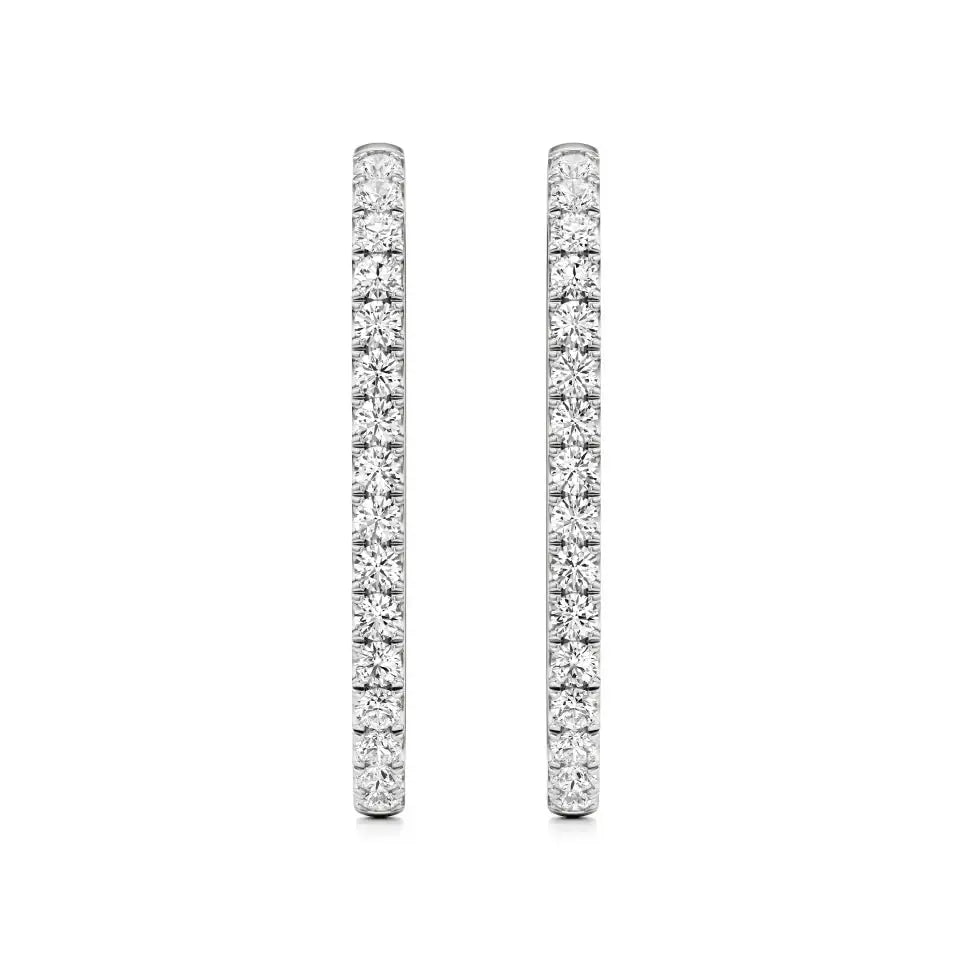 Mode | Round Lab-Grown Diamond Sleek Hoop Earrings - Nivara