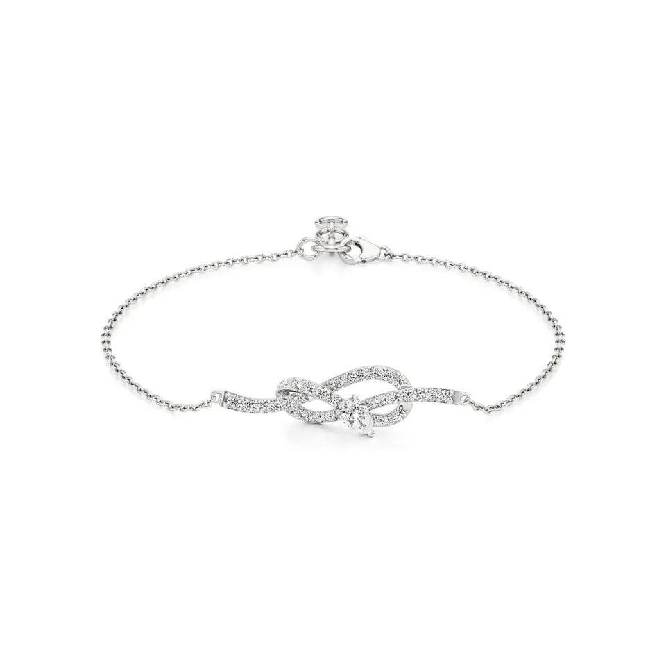 Mode | Pear & Round Lab Grown Diamonds Swirl Design Chain Bracelet - Nivara