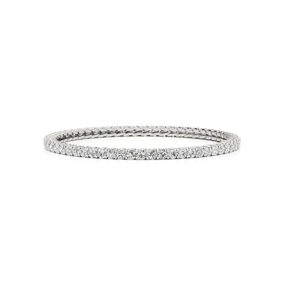 Ishar | Classic Round Lab Grown Diamonds Tennis Bangle - Nivara