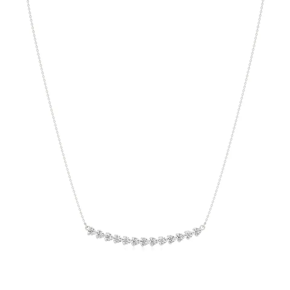 Noor | Round Lab Grown Diamonds Bar Necklace - Nivara