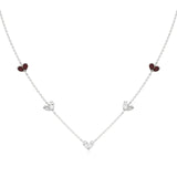 Sneh | Pear-Cut Ruby & Lab Grown Diamonds Heart Motif Necklace
