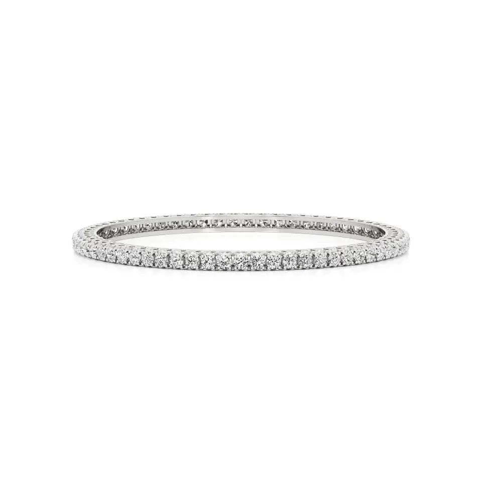 Ishar | Round Lab Grown Diamonds Tennis Bangle - Nivara