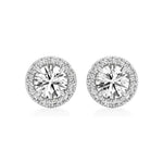 Mira | Round Solitaire Lab-Grown Diamond with Halo Studs - Nivara