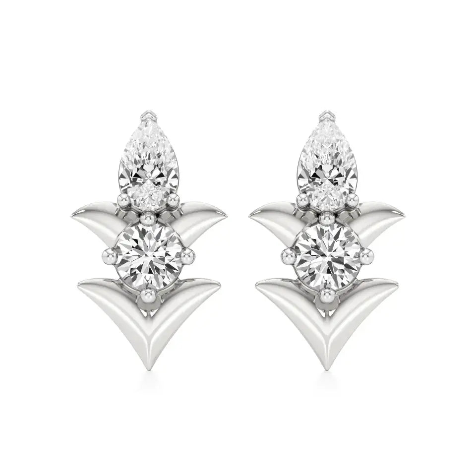 Mode | Round and Pear Duo Lab-Grown Diamond Studs - Nivara