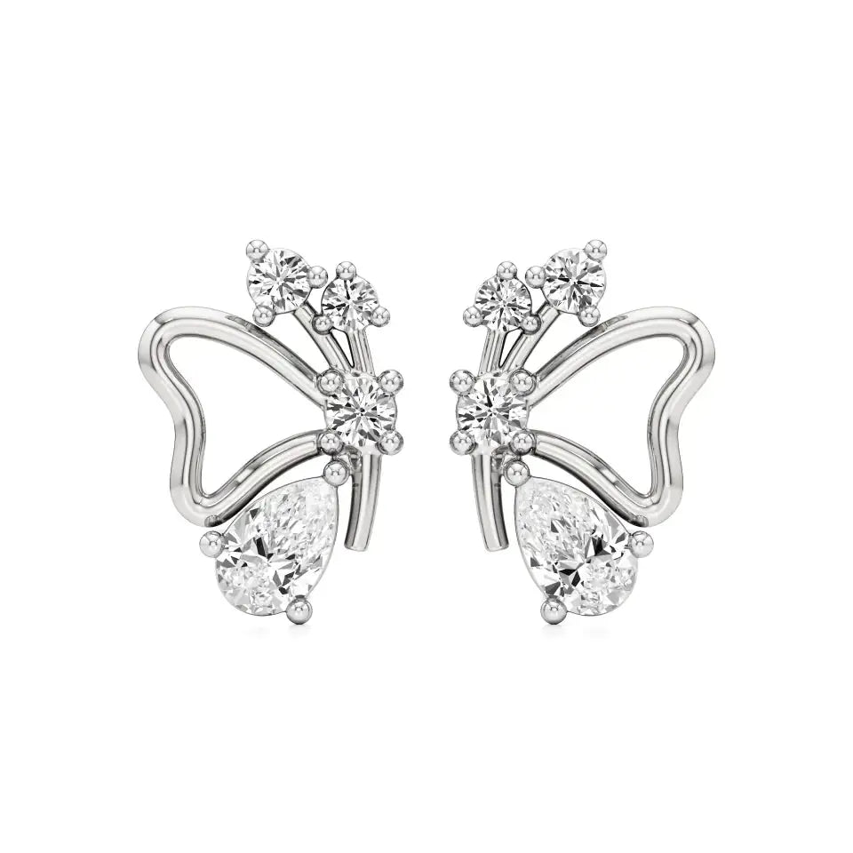 Vanya | Pear & Round Lab-Grown Diamonds Butterfly Studs - Nivara