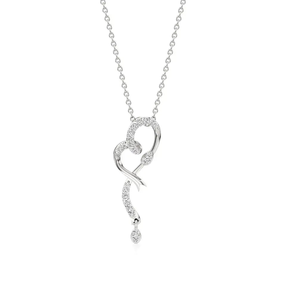 Sneh | Elegant Round Lab Grown Diamonds Heart Pendant - Nivara