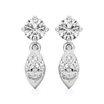 Vanya | Round and Pear Lab-Grown Diamonds Drop Earrings - Nivara