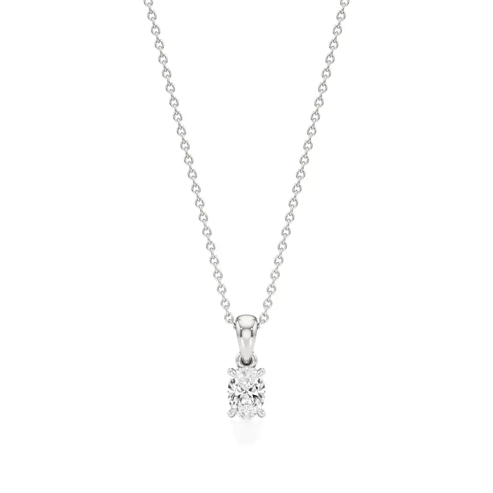 Thea | Oval-Cut Solitaire Lab Grown Diamond 4-Prong Setting Pendant - Nivara