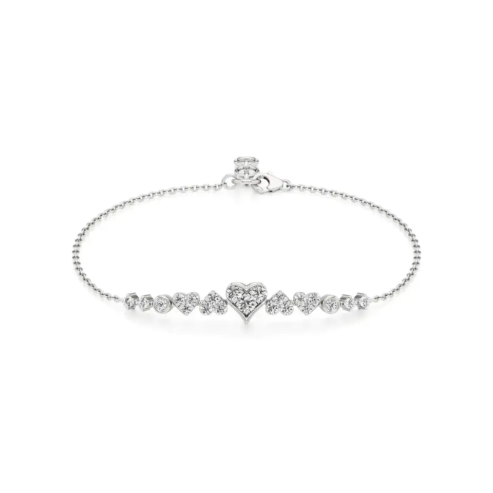 Sneh | Classic Heart Motif Daily Wear Chain Bracelet - Nivara
