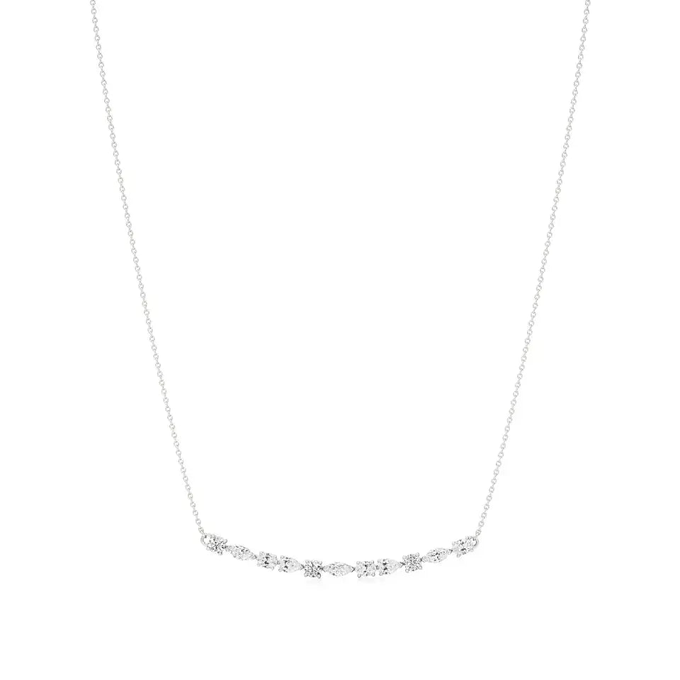 Anek | Multi-Shape Lab Grown Diamonds Bar Necklace - Nivara