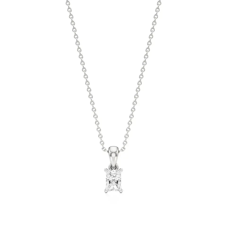 Thea | Radiant-Cut Solitaire Lab Grown Diamond 4-Prong Setting Pendant - Nivara