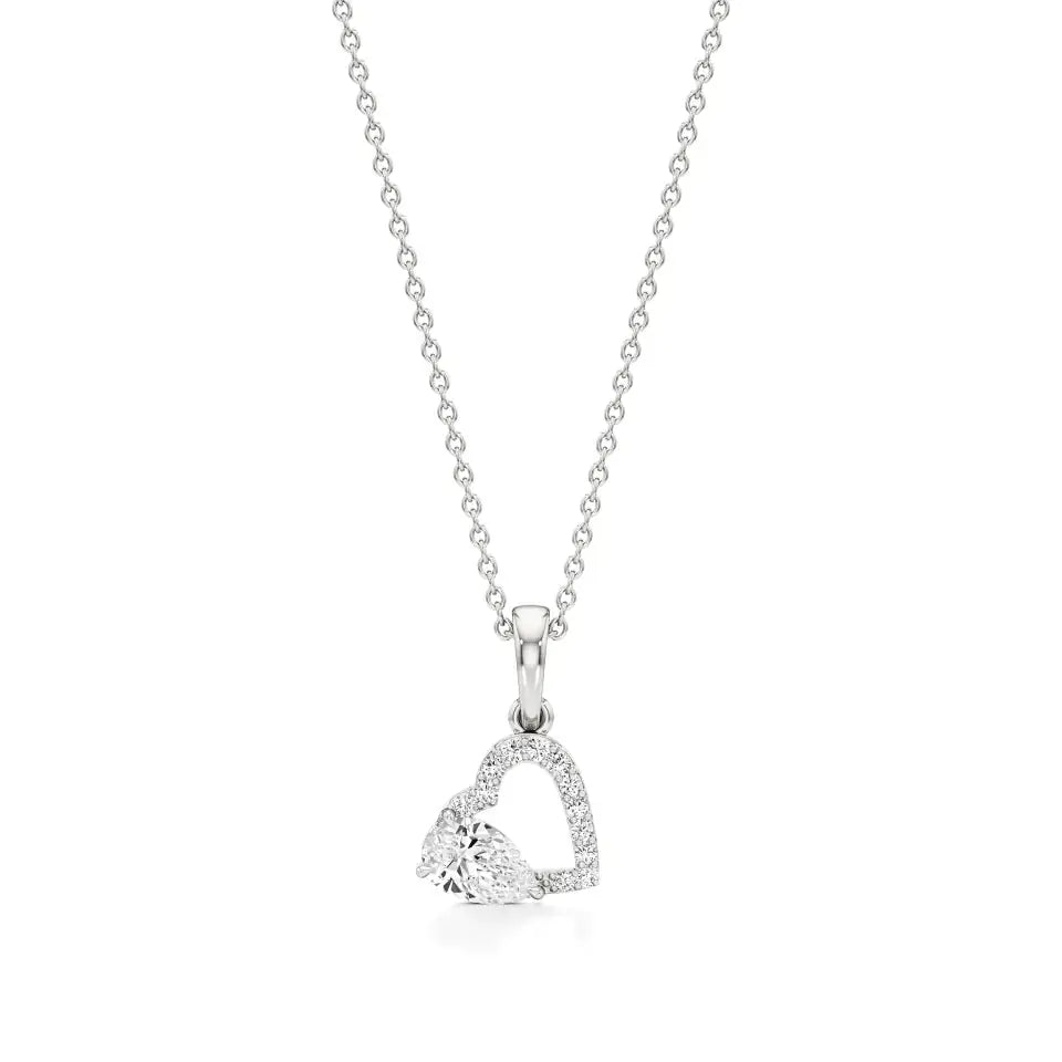 Sneh | Classic Pear & Round Lab Grown Diamonds Pendant - Nivara