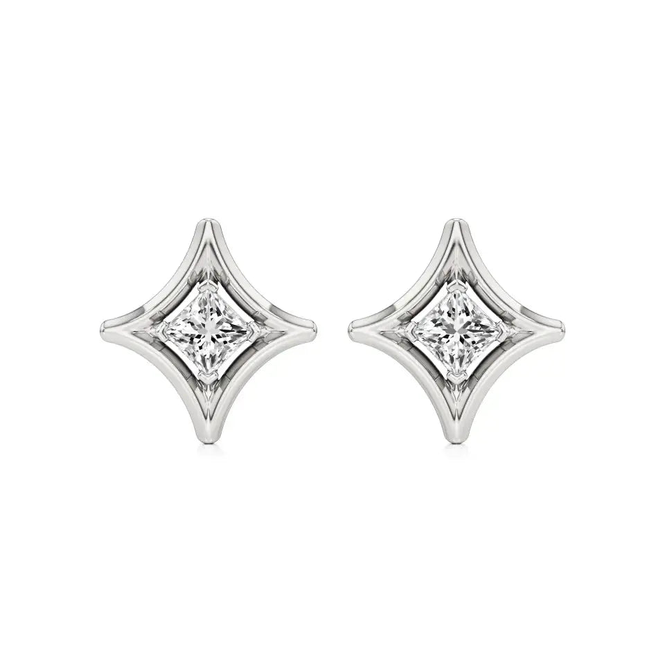 Mode | Princess Lab-Grown Diamond Solitaire Studs - Nivara