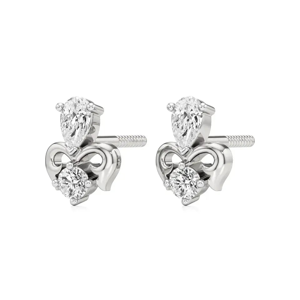 Mode | Pear & Round Lab-Grown Diamond Duo Studs - Nivara