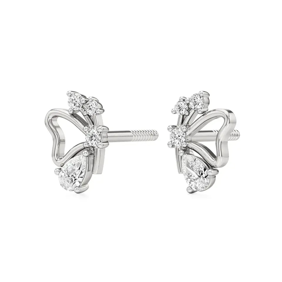 Vanya | Pear & Round Lab-Grown Diamonds Butterfly Studs - Nivara