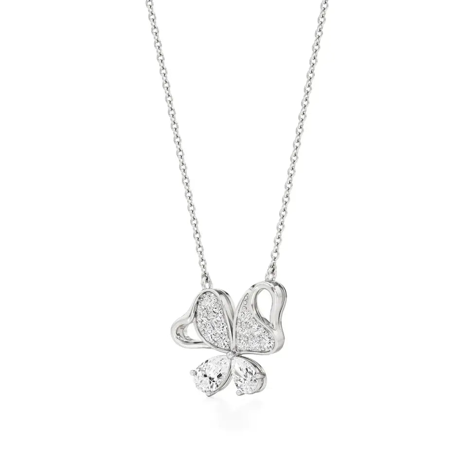 Vanya | Elegant Round Lab Grown Diamonds Butterfly Wings Pendant - Nivara