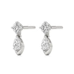 Vanya | Round and Pear Lab-Grown Diamonds Drop Earrings - Nivara