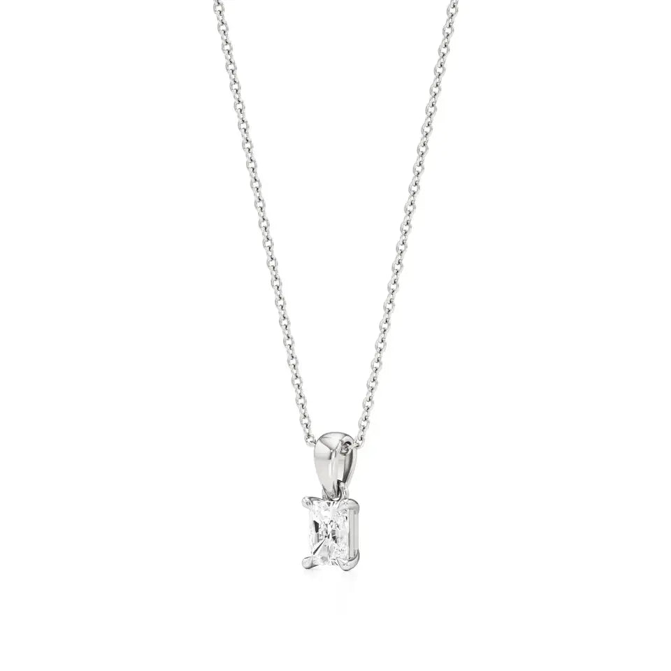 Thea | Radiant-Cut Solitaire Lab Grown Diamond 4-Prong Setting Pendant - Nivara