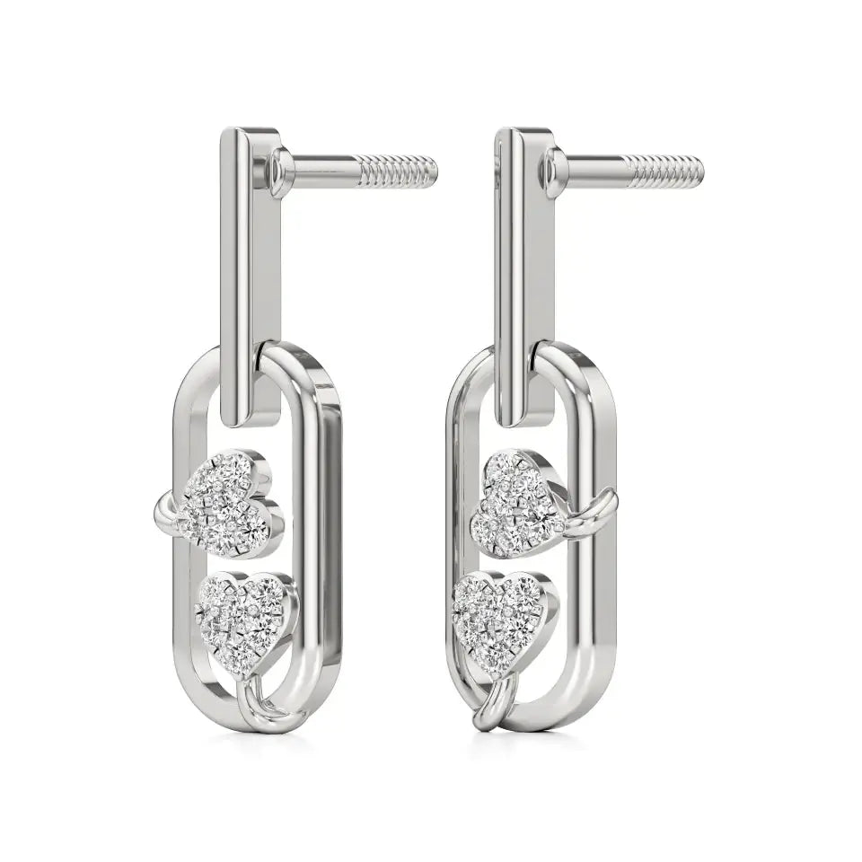 Sneh | Round Lab-Grown Diamonds Clustered Drop Earrings - Nivara