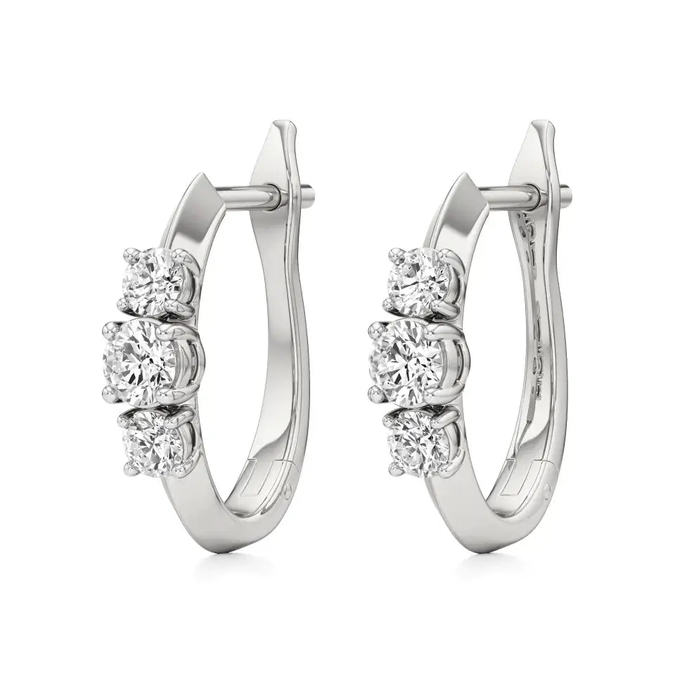 Aria | Trio Round Lab-Grown Diamond Hoop Earrings - Nivara