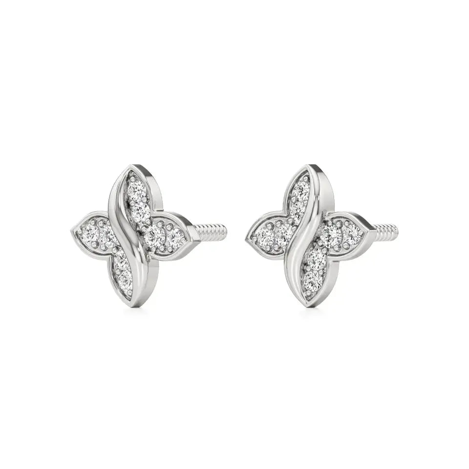 Flora | Round Lab-Grown Diamonds Floral Studs - Nivara