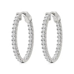 Mode | 32-Round Lab-Grown Diamond Inside-Outside Hoop Earrings - Nivara